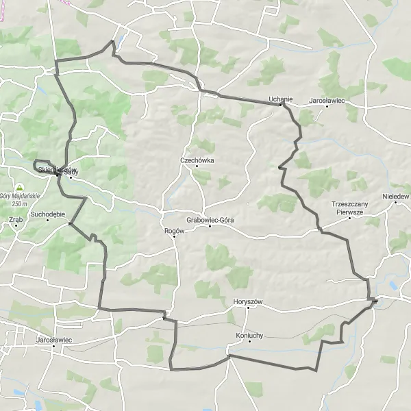 Miniatura mapy "Wycieczka rowerowa od Werbkowic do Pałacu w Horodysku" - trasy rowerowej w Lubelskie, Poland. Wygenerowane przez planer tras rowerowych Tarmacs.app