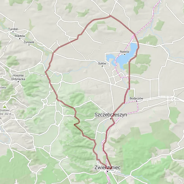 Miniatura mapy "Trasa Gravelowa Topólcza" - trasy rowerowej w Lubelskie, Poland. Wygenerowane przez planer tras rowerowych Tarmacs.app