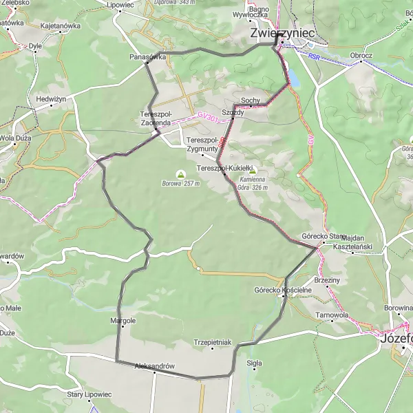 Miniatura mapy "Trasa Rowerowa Bukownica" - trasy rowerowej w Lubelskie, Poland. Wygenerowane przez planer tras rowerowych Tarmacs.app