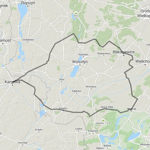 Miniatura mapy "Rowerowa wyprawa do Łysiej Góry" - trasy rowerowej w Lubuskie, Poland. Wygenerowane przez planer tras rowerowych Tarmacs.app