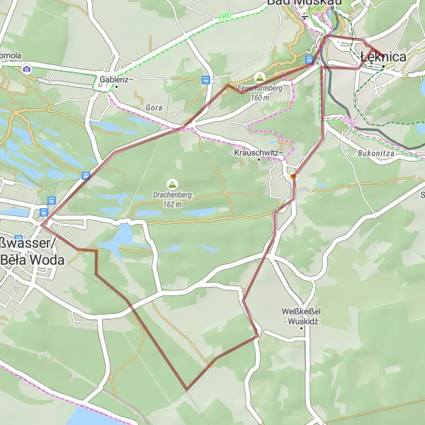 Miniatura mapy "Trasa do Weißwasser/O.L. - Běła Woda" - trasy rowerowej w Lubuskie, Poland. Wygenerowane przez planer tras rowerowych Tarmacs.app