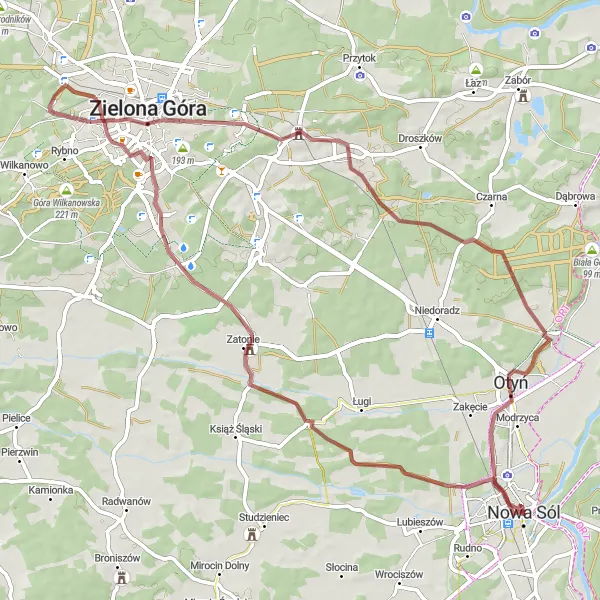 Miniatura mapy "Trasa turystyczna wokół Nowej Soli" - trasy rowerowej w Lubuskie, Poland. Wygenerowane przez planer tras rowerowych Tarmacs.app