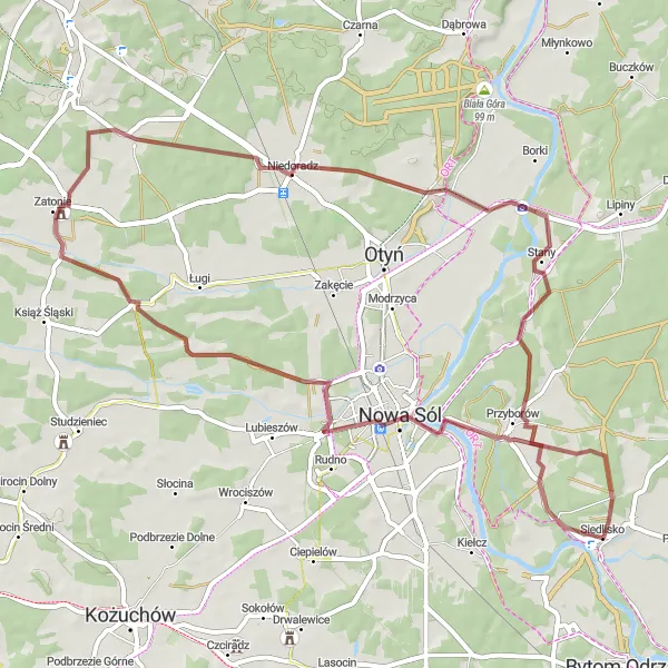 Miniatura mapy "Trasa Gravelowa pod Mostem podnoszonym" - trasy rowerowej w Lubuskie, Poland. Wygenerowane przez planer tras rowerowych Tarmacs.app