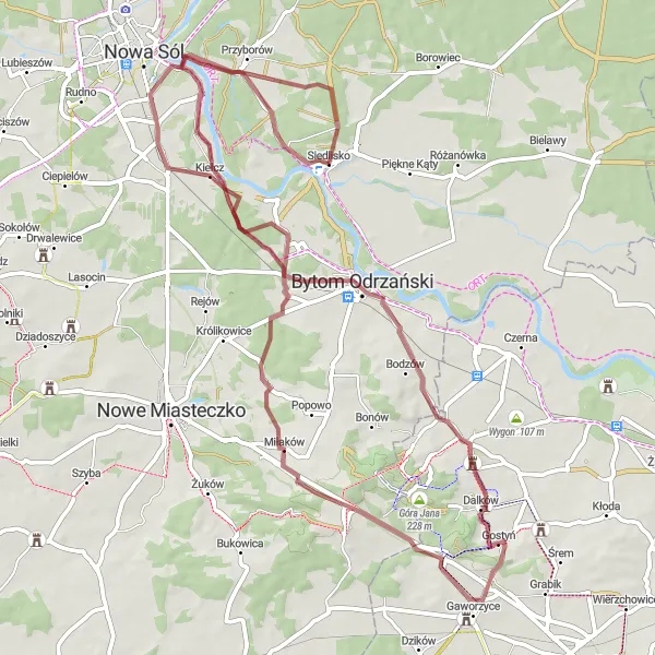 Miniatura mapy "Trasa Kopiec i Pałac w Szczepowie" - trasy rowerowej w Lubuskie, Poland. Wygenerowane przez planer tras rowerowych Tarmacs.app