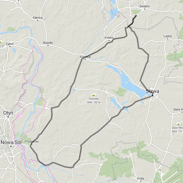 Miniatura mapy "Trasa Rowerowa Lubuskie Perły" - trasy rowerowej w Lubuskie, Poland. Wygenerowane przez planer tras rowerowych Tarmacs.app