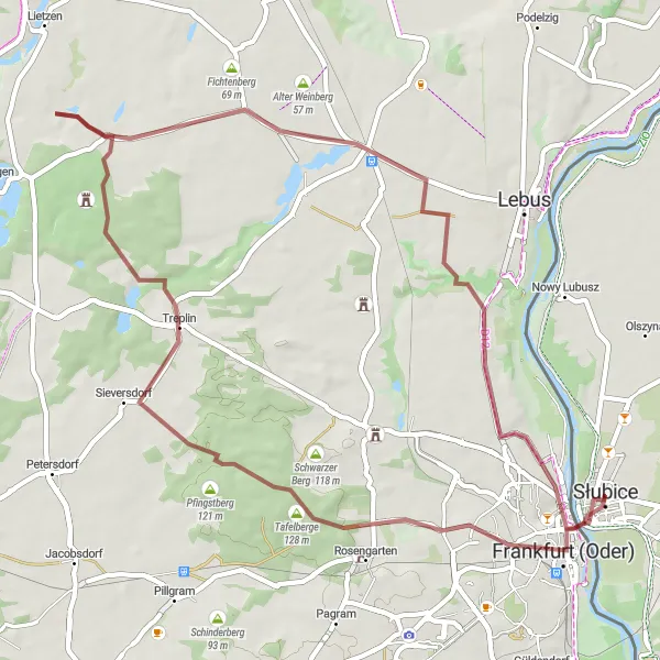 Miniatura mapy "Pętla rowerowa przez Frankfurt (Oder)" - trasy rowerowej w Lubuskie, Poland. Wygenerowane przez planer tras rowerowych Tarmacs.app