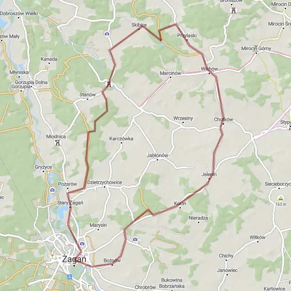 Map miniature of "Gravel Route: Łęknica Loop" cycling inspiration in Lubuskie, Poland. Generated by Tarmacs.app cycling route planner