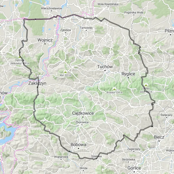 Map miniature of "The Ultimate Challenge" cycling inspiration in Małopolskie, Poland. Generated by Tarmacs.app cycling route planner