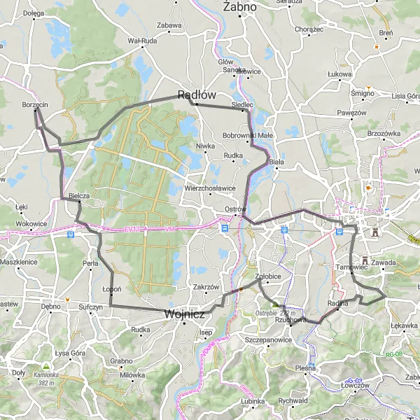 Miniatura mapy "Trasa rowerowa przez Świebodzin" - trasy rowerowej w Małopolskie, Poland. Wygenerowane przez planer tras rowerowych Tarmacs.app