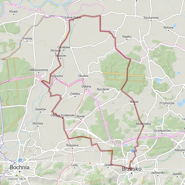 Miniatura mapy "Szutrowa Wyprawa" - trasy rowerowej w Małopolskie, Poland. Wygenerowane przez planer tras rowerowych Tarmacs.app
