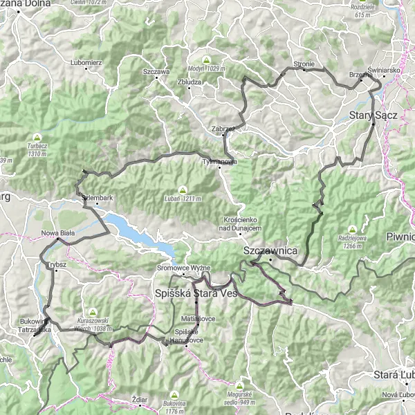 Miniatura mapy "Trasa Szosowa Wietrznice" - trasy rowerowej w Małopolskie, Poland. Wygenerowane przez planer tras rowerowych Tarmacs.app