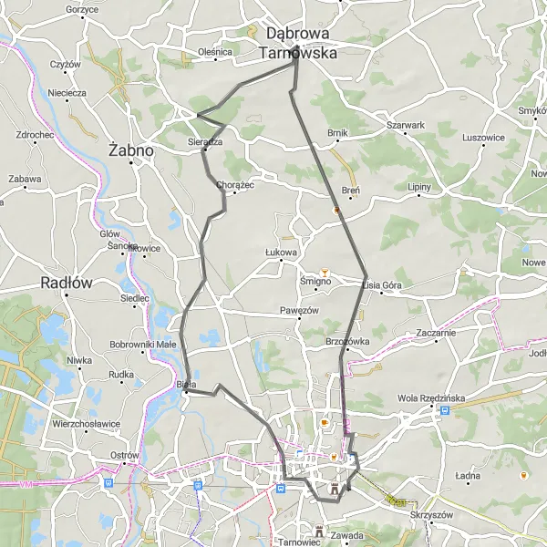 Miniatura mapy "Droga przez Bobrowniki Wielkie" - trasy rowerowej w Małopolskie, Poland. Wygenerowane przez planer tras rowerowych Tarmacs.app