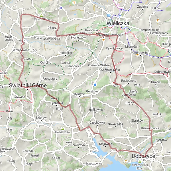 Miniatura mapy "Trasa rowerowa: Wyprawa przez malownicze tereny" - trasy rowerowej w Małopolskie, Poland. Wygenerowane przez planer tras rowerowych Tarmacs.app