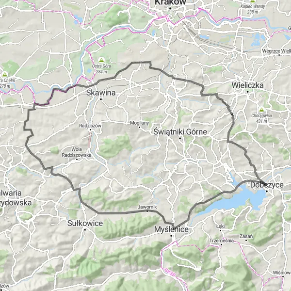 Miniatura mapy "Trasa pod Zamkiem" - trasy rowerowej w Małopolskie, Poland. Wygenerowane przez planer tras rowerowych Tarmacs.app