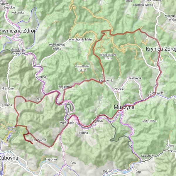 Map miniature of "Zamku Starostów Loop" cycling inspiration in Małopolskie, Poland. Generated by Tarmacs.app cycling route planner