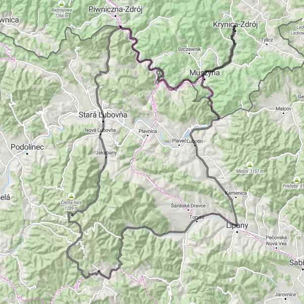 Map miniature of "Mountain Challenge Epic" cycling inspiration in Małopolskie, Poland. Generated by Tarmacs.app cycling route planner