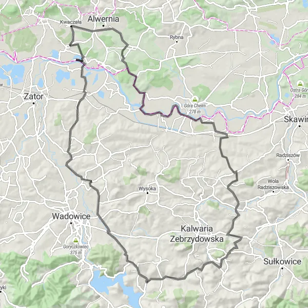 Miniatura mapy "Trasa Rdzawa Przełomem Wisły" - trasy rowerowej w Małopolskie, Poland. Wygenerowane przez planer tras rowerowych Tarmacs.app