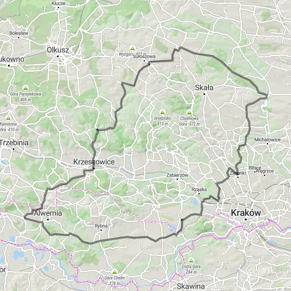 Miniatura mapy "Szlakiem Górskich Przełęczy" - trasy rowerowej w Małopolskie, Poland. Wygenerowane przez planer tras rowerowych Tarmacs.app