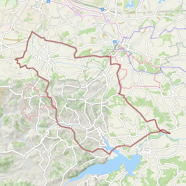 Map miniature of "The Swoszowice Trail" cycling inspiration in Małopolskie, Poland. Generated by Tarmacs.app cycling route planner