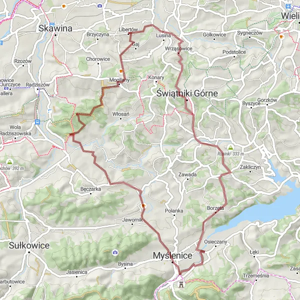 Miniatura mapy "Wycieczka Po Górach od Libertowa" - trasy rowerowej w Małopolskie, Poland. Wygenerowane przez planer tras rowerowych Tarmacs.app