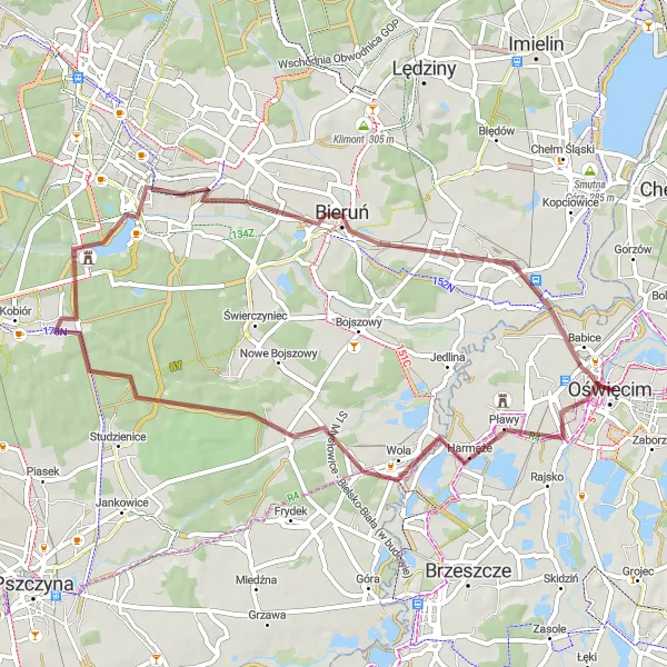 Miniatura mapy "Trasa rowerowa Harmęże - Babice" - trasy rowerowej w Małopolskie, Poland. Wygenerowane przez planer tras rowerowych Tarmacs.app