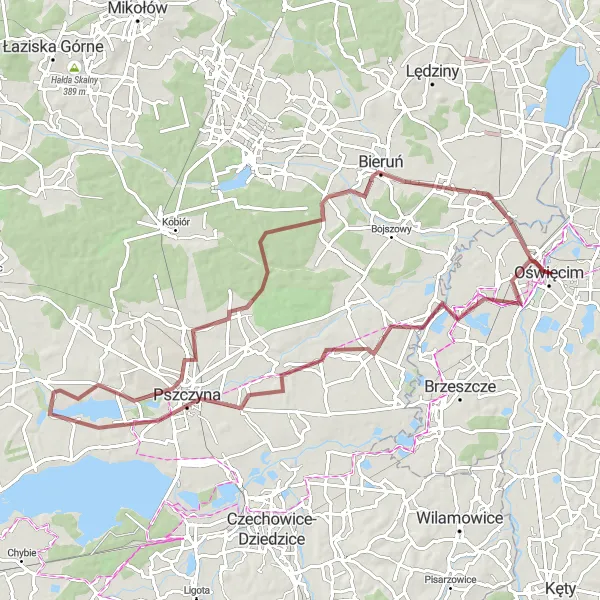 Miniatura mapy "Trasa Gravelowa do Bierunia" - trasy rowerowej w Małopolskie, Poland. Wygenerowane przez planer tras rowerowych Tarmacs.app