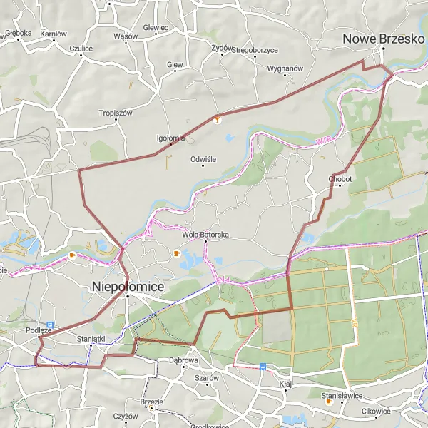 Miniatura mapy "Przejażdżka po Lesie i Polach" - trasy rowerowej w Małopolskie, Poland. Wygenerowane przez planer tras rowerowych Tarmacs.app