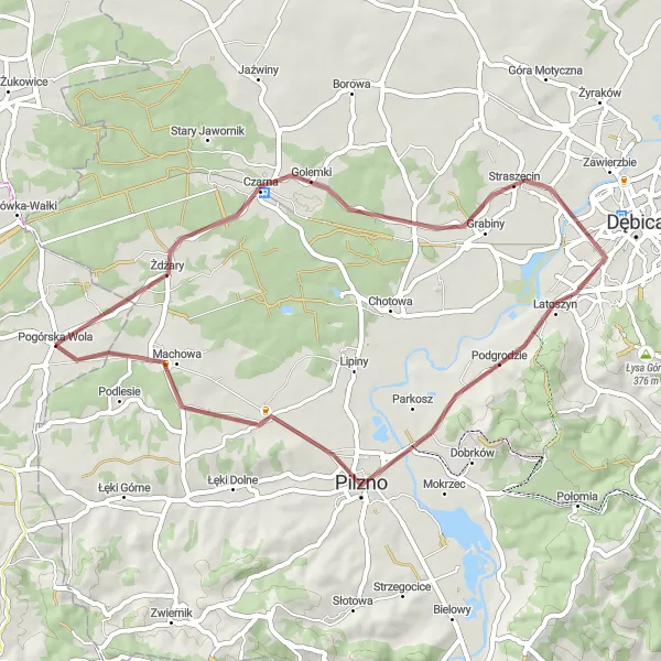Miniatura mapy "Trasa Gravel w okolicach Pogórskiej Woli" - trasy rowerowej w Małopolskie, Poland. Wygenerowane przez planer tras rowerowych Tarmacs.app