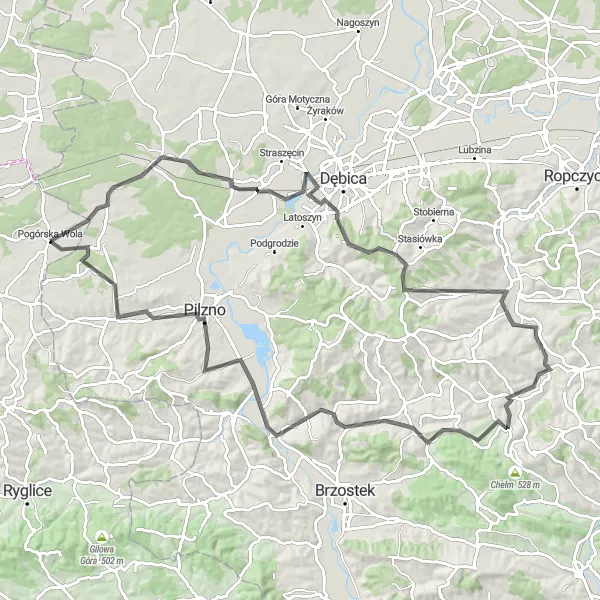 Map miniature of "The Mountain Challenge" cycling inspiration in Małopolskie, Poland. Generated by Tarmacs.app cycling route planner