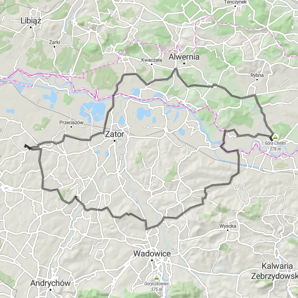 Miniatura mapy "Trasa Road: Polanka Wielka - Jankowice" - trasy rowerowej w Małopolskie, Poland. Wygenerowane przez planer tras rowerowych Tarmacs.app
