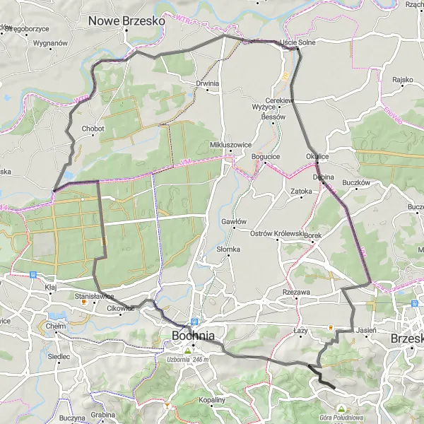 Miniatura mapy "Trasa Szosowa Brzeźnica" - trasy rowerowej w Małopolskie, Poland. Wygenerowane przez planer tras rowerowych Tarmacs.app