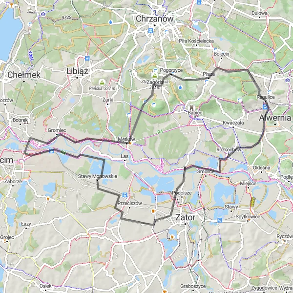 Miniatura mapy "Wielkopolska przygoda szosowa" - trasy rowerowej w Małopolskie, Poland. Wygenerowane przez planer tras rowerowych Tarmacs.app