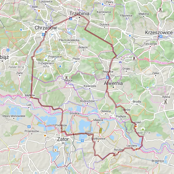 Miniatura mapy "Przejażdżka przez Beskidy" - trasy rowerowej w Małopolskie, Poland. Wygenerowane przez planer tras rowerowych Tarmacs.app