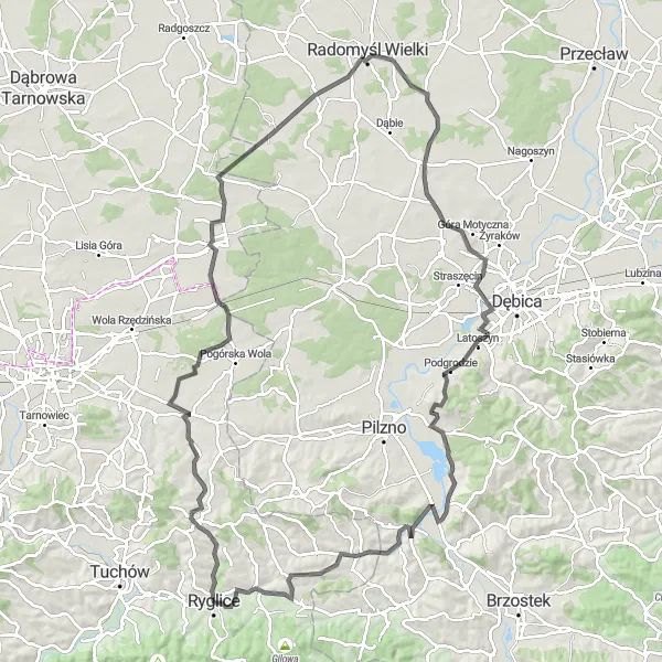 Map miniature of "Szynwałd Loop" cycling inspiration in Małopolskie, Poland. Generated by Tarmacs.app cycling route planner