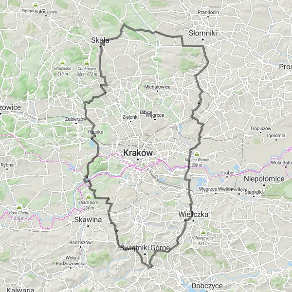 Miniatura mapy "Przejażdżka przez Wieliczkę i Byszyce" - trasy rowerowej w Małopolskie, Poland. Wygenerowane przez planer tras rowerowych Tarmacs.app