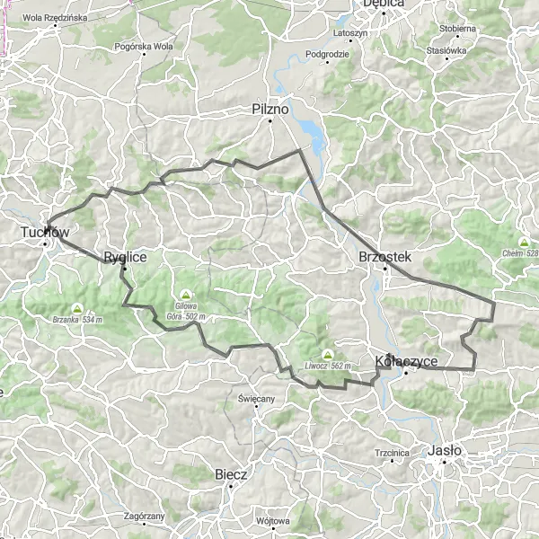 Map miniature of "Historical Exploration in Małopolskie" cycling inspiration in Małopolskie, Poland. Generated by Tarmacs.app cycling route planner