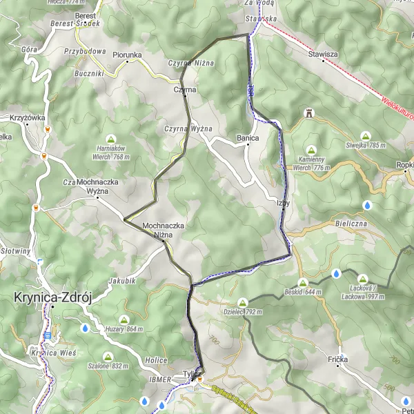 Miniatura mapy "Wycieczka 31 km szosowa" - trasy rowerowej w Małopolskie, Poland. Wygenerowane przez planer tras rowerowych Tarmacs.app