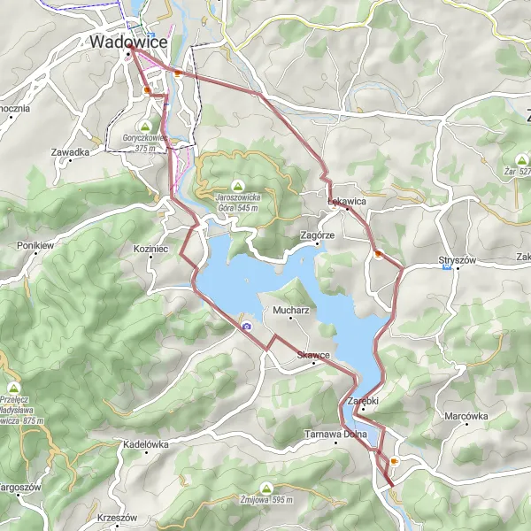 Miniatura mapy "Trasa górska Klecza Górna - Goryczkowiec" - trasy rowerowej w Małopolskie, Poland. Wygenerowane przez planer tras rowerowych Tarmacs.app