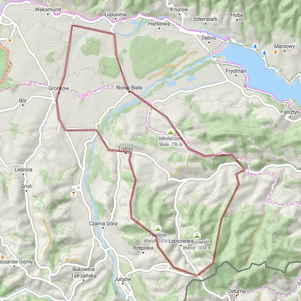 Miniatura mapy "Wyprawa przez Dursztyn" - trasy rowerowej w Małopolskie, Poland. Wygenerowane przez planer tras rowerowych Tarmacs.app