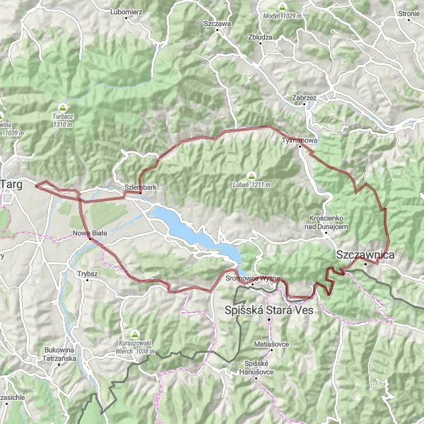 Map miniature of "Around the Breathtaking Małopolskie Landscapes" cycling inspiration in Małopolskie, Poland. Generated by Tarmacs.app cycling route planner