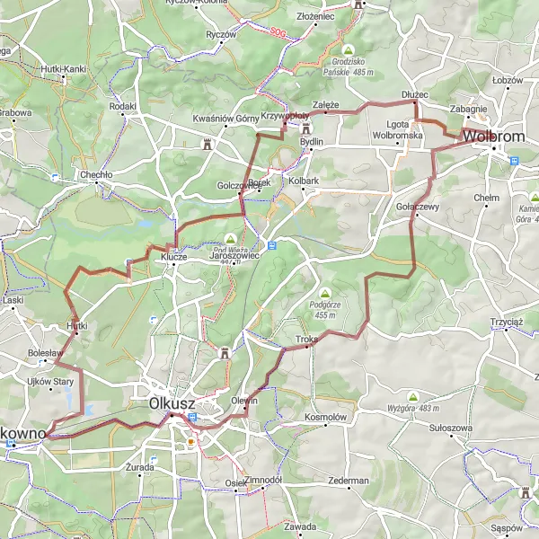 Map miniature of "Nature's Escape" cycling inspiration in Małopolskie, Poland. Generated by Tarmacs.app cycling route planner