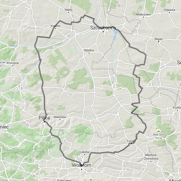 Miniatura mapy "Trasa Rowerowa przez Strzegową" - trasy rowerowej w Małopolskie, Poland. Wygenerowane przez planer tras rowerowych Tarmacs.app