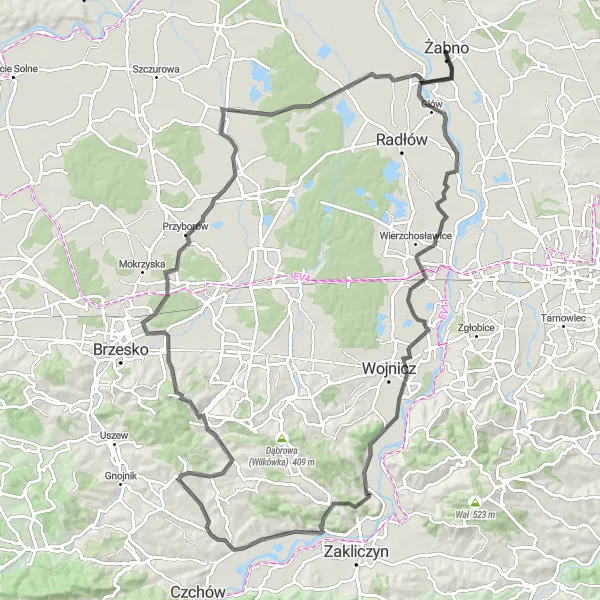 Miniatura mapy "Trasa przez Bocheniec i Wał-Ruda" - trasy rowerowej w Małopolskie, Poland. Wygenerowane przez planer tras rowerowych Tarmacs.app