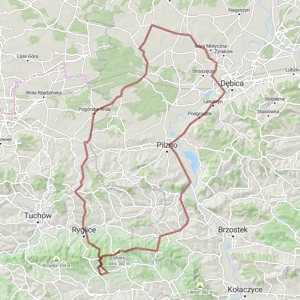 Miniatura mapy "Trasa grawelowa nad Żurowem" - trasy rowerowej w Małopolskie, Poland. Wygenerowane przez planer tras rowerowych Tarmacs.app