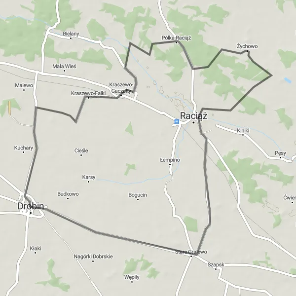 Miniatura mapy "Trasa do Młodego Niedróża" - trasy rowerowej w Mazowiecki regionalny, Poland. Wygenerowane przez planer tras rowerowych Tarmacs.app