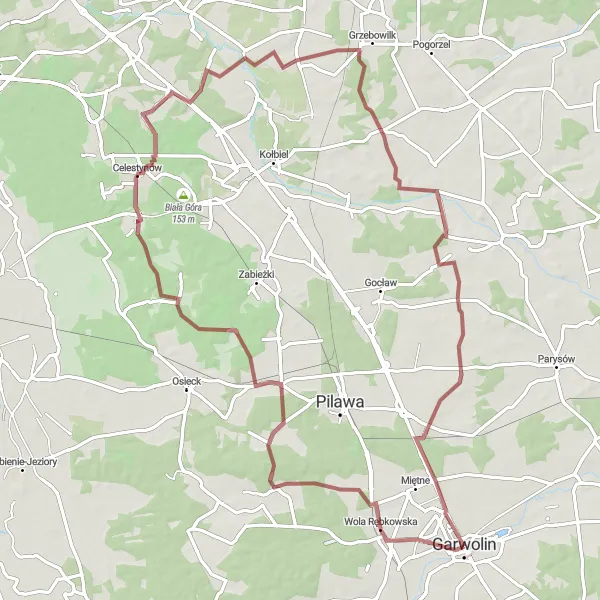 Miniatura mapy "Szlak Wola Rębkowska - Chełst" - trasy rowerowej w Mazowiecki regionalny, Poland. Wygenerowane przez planer tras rowerowych Tarmacs.app
