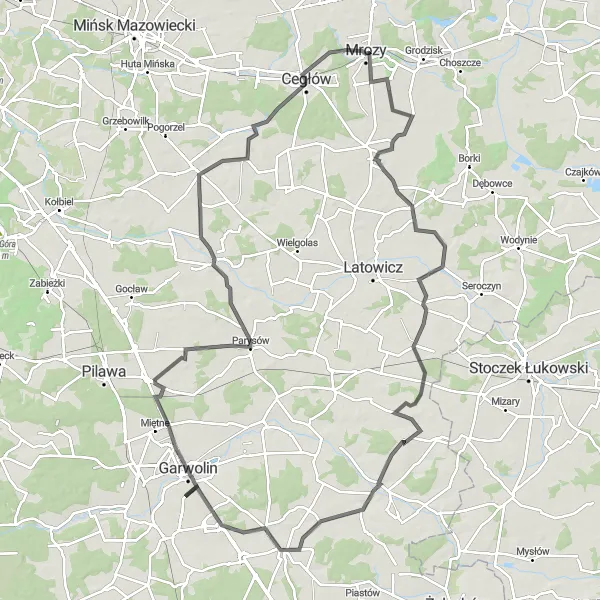 Miniatura mapy "Przejażdżka przez Wola Miastkowska" - trasy rowerowej w Mazowiecki regionalny, Poland. Wygenerowane przez planer tras rowerowych Tarmacs.app