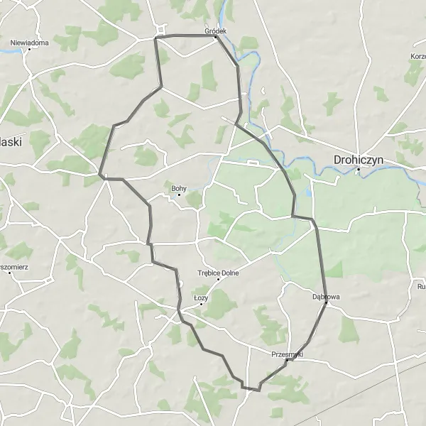 Miniatura mapy "Z Korczewa do Czekanowa" - trasy rowerowej w Mazowiecki regionalny, Poland. Wygenerowane przez planer tras rowerowych Tarmacs.app