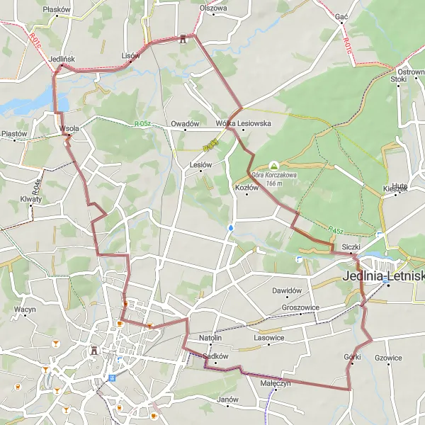 Miniatura mapy "Trasa przez Bartodzieje i Wsolę" - trasy rowerowej w Mazowiecki regionalny, Poland. Wygenerowane przez planer tras rowerowych Tarmacs.app