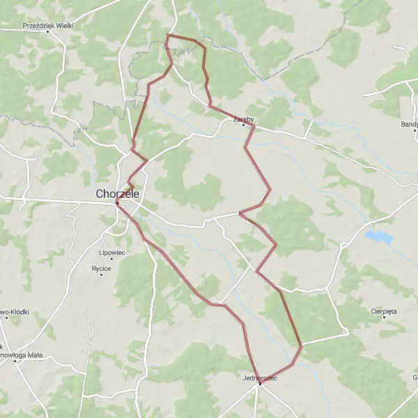 Miniatura mapy "Trasa przez jednorożki Mazowsza" - trasy rowerowej w Mazowiecki regionalny, Poland. Wygenerowane przez planer tras rowerowych Tarmacs.app